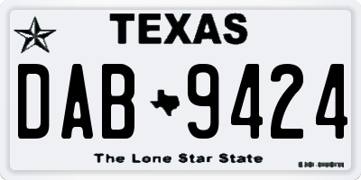 TX license plate DAB9424