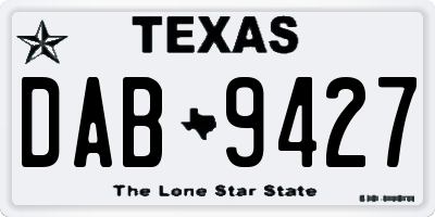 TX license plate DAB9427