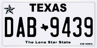TX license plate DAB9439