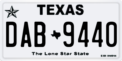 TX license plate DAB9440