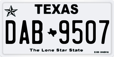 TX license plate DAB9507