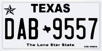 TX license plate DAB9557