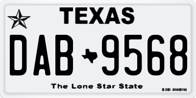 TX license plate DAB9568