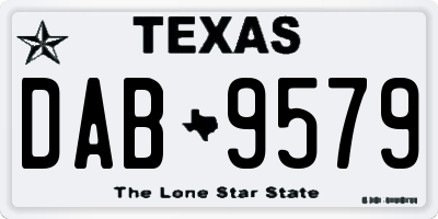 TX license plate DAB9579