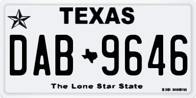 TX license plate DAB9646