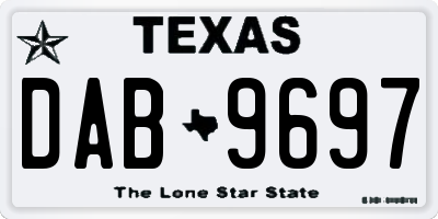 TX license plate DAB9697