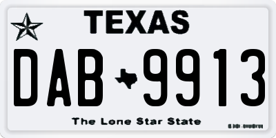 TX license plate DAB9913