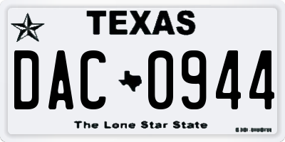 TX license plate DAC0944