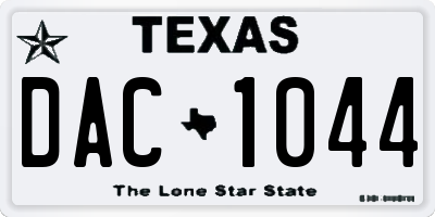 TX license plate DAC1044