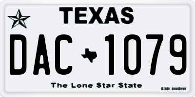TX license plate DAC1079