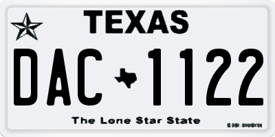 TX license plate DAC1122