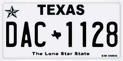 TX license plate DAC1128