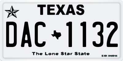 TX license plate DAC1132