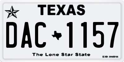 TX license plate DAC1157