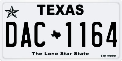 TX license plate DAC1164