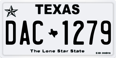 TX license plate DAC1279