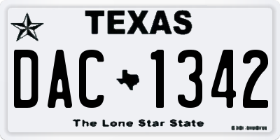 TX license plate DAC1342