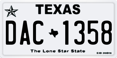 TX license plate DAC1358
