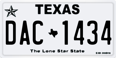 TX license plate DAC1434
