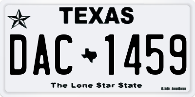 TX license plate DAC1459