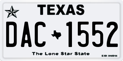 TX license plate DAC1552