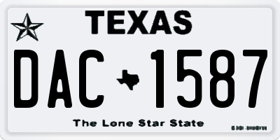 TX license plate DAC1587
