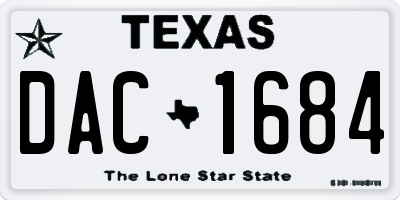 TX license plate DAC1684