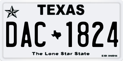 TX license plate DAC1824