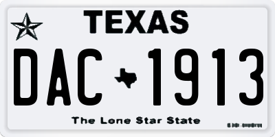TX license plate DAC1913