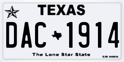 TX license plate DAC1914
