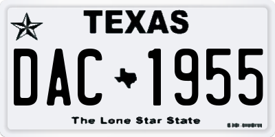 TX license plate DAC1955