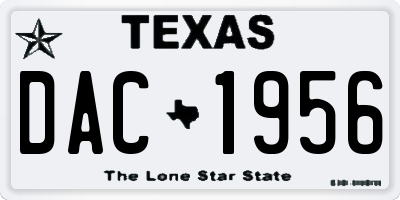 TX license plate DAC1956