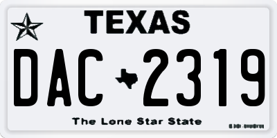 TX license plate DAC2319
