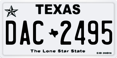 TX license plate DAC2495