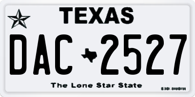 TX license plate DAC2527