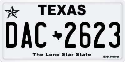 TX license plate DAC2623