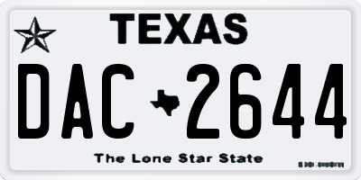 TX license plate DAC2644