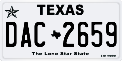 TX license plate DAC2659