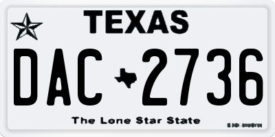TX license plate DAC2736