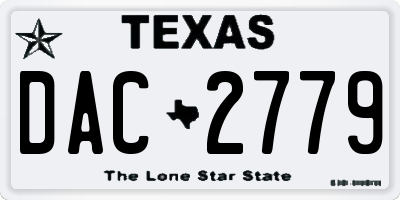 TX license plate DAC2779