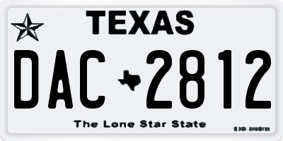 TX license plate DAC2812