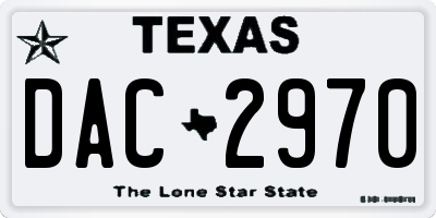 TX license plate DAC2970