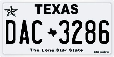 TX license plate DAC3286