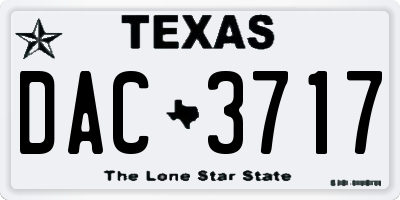 TX license plate DAC3717