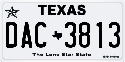 TX license plate DAC3813