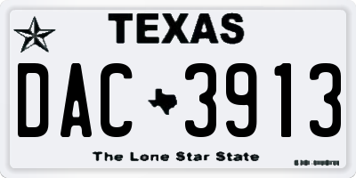 TX license plate DAC3913