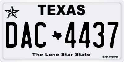 TX license plate DAC4437