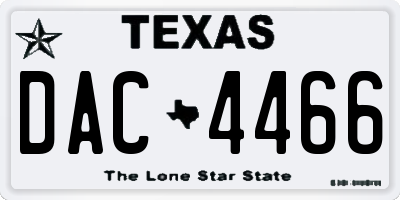 TX license plate DAC4466