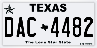 TX license plate DAC4482