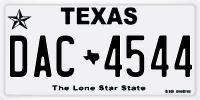 TX license plate DAC4544